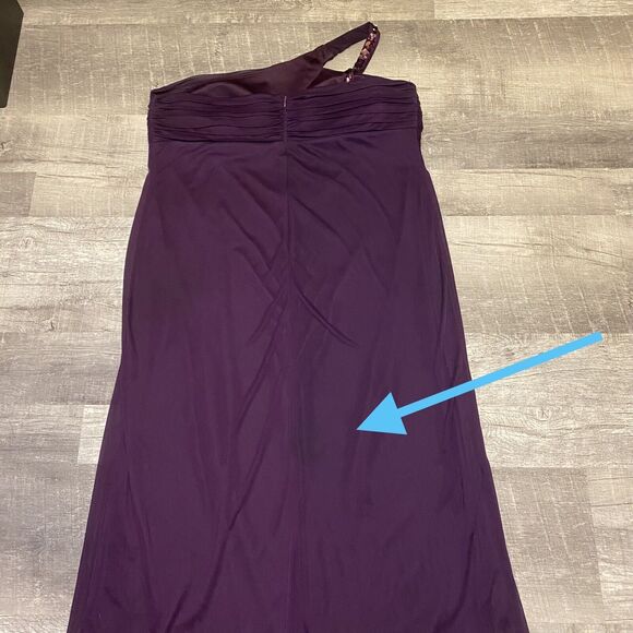 Betsy & Adam Women's Dress One-Shoulder Gem Strap Gown (22W Plum Purple) - Picture 10 of 12